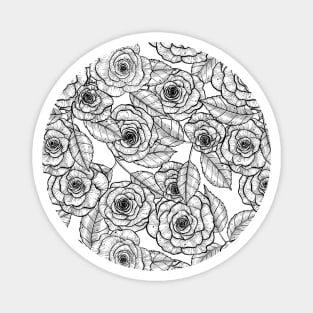 Roses hand drawn pattern Magnet